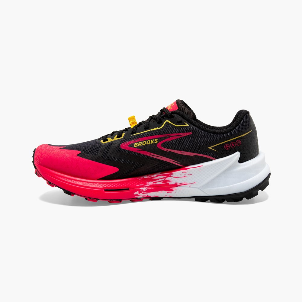 Chaussure Trail Running Brooks Catamount 3 Speed Noir Rose Citron Femme | VSY-9009522